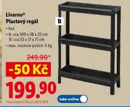 Lidl Livarno Plastový regál nabídka