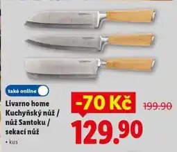 Lidl Livarno home Kuchyňský nůž / nůž Santoku / sekací nůž nabídka