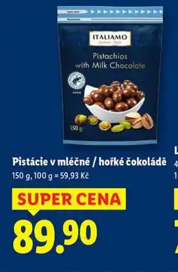 Lidl Pistácie v hořké čokoládě nabídka