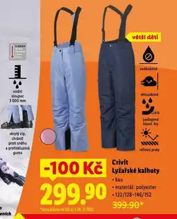 Lidl Crivit lyžařské kalhoty nabídka