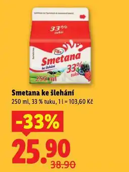 Lidl Smetana ke šlehání nabídka