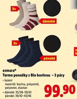Lidl Esmara termo ponožky s bio bavlnou - 3 páry nabídka