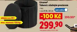 Lidl Livarno taburet s úložným prostorem nabídka