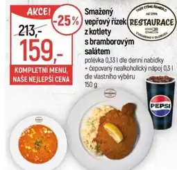 Globus Smažený vepřový řízek z kotlety s bramborovým salátem nabídka