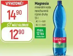 Globus Magnesia minerální voda neochucená nabídka
