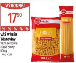 Globus VÁŠ VÝBĚR Těstoviny nabídka