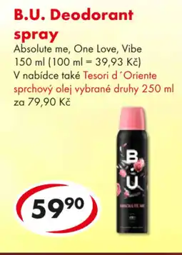 CBA B.U. Deodorant spray nabídka