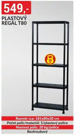 Baumax Plastový regál t80 nabídka