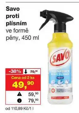 Barvy a laky drogerie Savo proti plísním ve formě pěny, 450 ml nabídka
