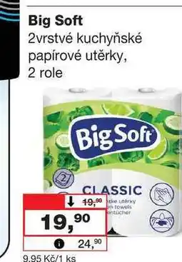 Barvy a laky drogerie Big Soft 2vrstvé kuchyňské papírové utěrky, 2 role nabídka