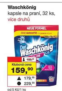 Barvy a laky drogerie Waschkönig kapsle na praní, 32 ks nabídka