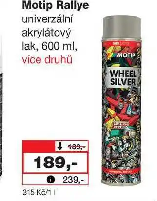Barvy a laky drogerie Motip Rallye univerzální akrylátový lak, 600 ml nabídka