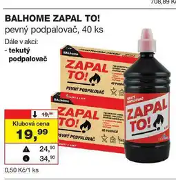 Barvy a laky drogerie Re BALHOME ZAPAL TO! pevný podpalovač, 40 ks nabídka