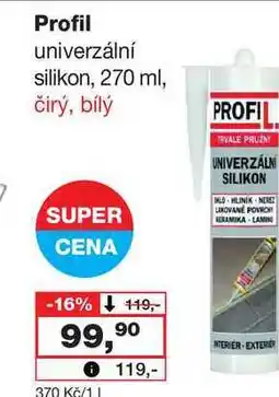 Barvy a laky drogerie Profil univerzální silikon, 270 ml, čirý, bílý nabídka