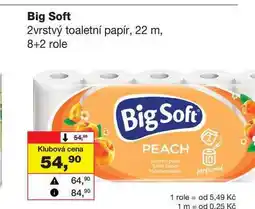Barvy a laky drogerie Big Soft 2vrstvý toaletní papír, 22 m, 8+2 role nabídka