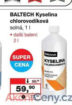 Barvy a laky drogerie BALTECH Kyselina chlorovodíková solná, 1l nabídka