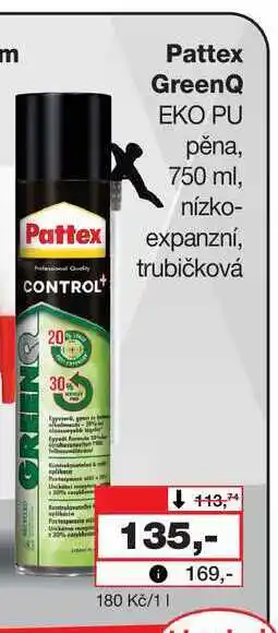 Barvy a laky drogerie Pattex GreenQ EKO PU pěna, 750 ml nabídka