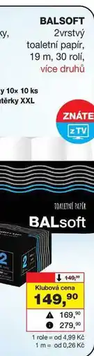 Barvy a laky drogerie BALSOFT 2vrstvý toaletní papír, 19 m, 30 rolí nabídka
