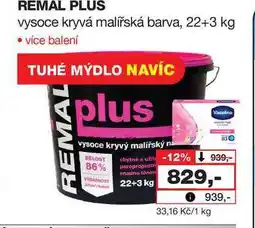 Barvy a laky drogerie REMAL PLUS vysoce kryvá malířská barva, 22+3 kg nabídka