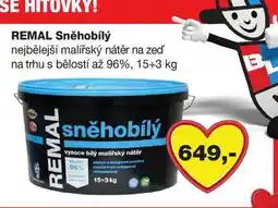 Barvy a laky drogerie REMAL Sněhobílý nejbělejší malířský nátěr na zeď na trhu s bělostí až 96%, 15+3 kg nabídka