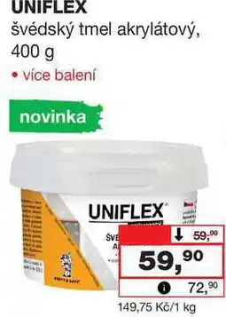Barvy a laky drogerie UNIFLEX švédský tmel akrylátový, 400 g nabídka