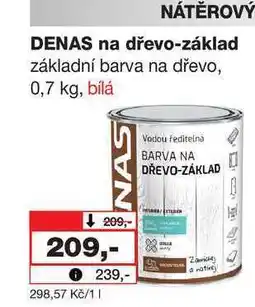 Barvy a laky drogerie DENAS na dřevo-základ základní barva na dřevo, 0,7 kg, bílá nabídka