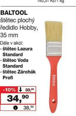 Barvy a laky drogerie BALTOOL štětec plochý ředidlo Hobby, 35 mm nabídka