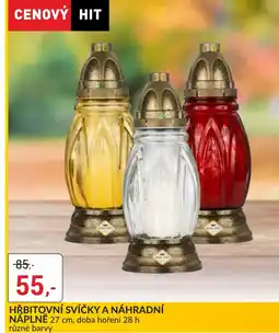 Baumax Hřbitovní svíčky a náhradní náplně nabídka