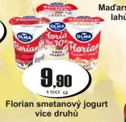 Adam Florian smetanový jogurt více druhů nabídka
