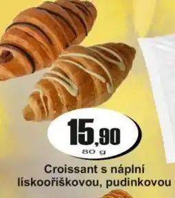 Adam Croissant s náplní lískooříškovou, pudinkovou nabídka