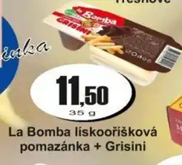 Adam La Bomba lískooříšková pomazánka + Grisini nabídka