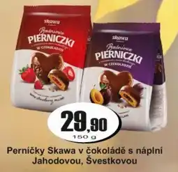 Adam Perníčky Skawa v čokoládě s náplní Jahodovou, Švestkovou nabídka