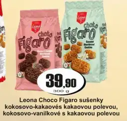 Adam Leona Choco Figaro sušenky kokosovo-kakaovés kakaovou polevou, kokosovo-vanilkové s kakaovou polevou nabídka
