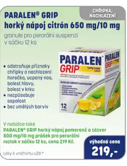 PharmaPoint PARALEN® Grip horký nápoj citrón nabídka