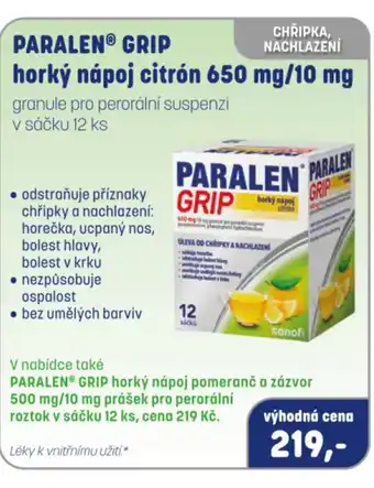 PharmaPoint PARALEN® Grip horký nápoj citrón nabídka