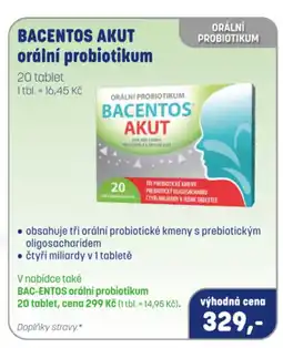 PharmaPoint BACENTOS AKUT orální probiotikum nabídka