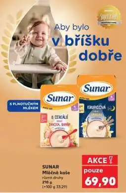 Kaufland Sunar mléčná kaše nabídka