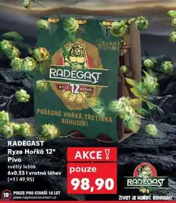 Kaufland RADEGAST RYZE HOŘKÁ 12 Pivo nabídka