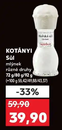Kaufland KOTÁNYI Sůl mlýnek nabídka