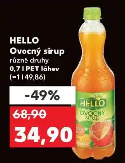 Kaufland Hello Ovocný sirup nabídka