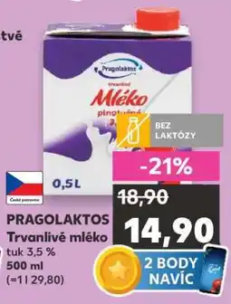 Kaufland Pragolaktos TRVANLIVÉ MLÉKO nabídka