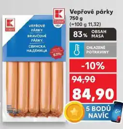 Kaufland Vepřové párky nabídka