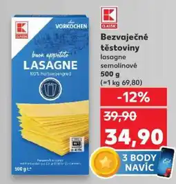Kaufland Bevaječné těstoviny lasagne semolinové nabídka