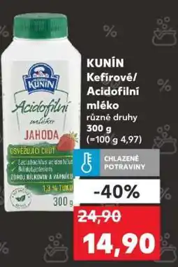 Kaufland KUNÍN Kefírové/ Acidofilní mléko nabídka