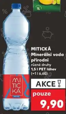 Kaufland MITICKÁ Minerální voda přírodní nabídka
