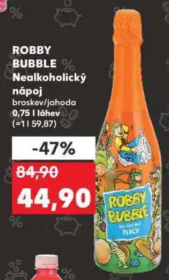 Kaufland ROBBY BUBBLE Nealkoholický nápoj broskev/jahoda nabídka