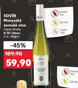 Kaufland SOVÍN Moravské zemské víno nabídka