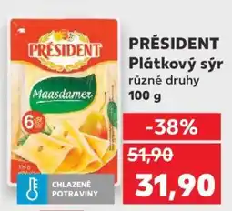 Kaufland Président plátkový sýr nabídka