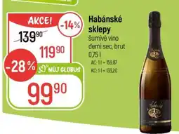 Globus Habánské sklepy šumivé víno demi sec, brut 0,75 l nabídka