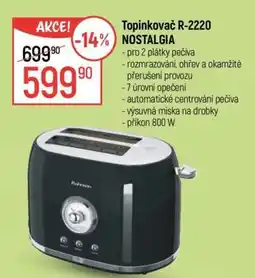 Globus Topinkovač R-2220 NOSTALGIA nabídka